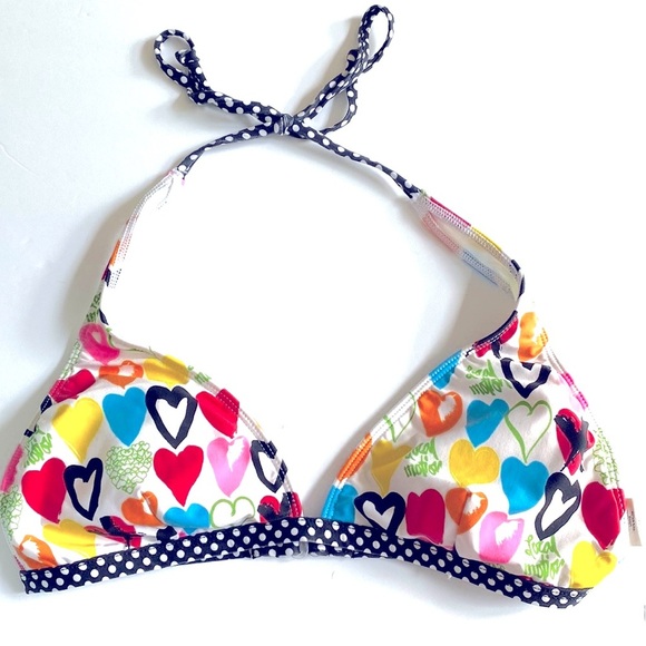 Local Motion Womens Hearts Bikini TOP ONLY, Size M - Picture 1 of 9